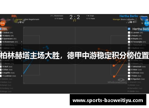 柏林赫塔主场大胜，德甲中游稳定积分榜位置